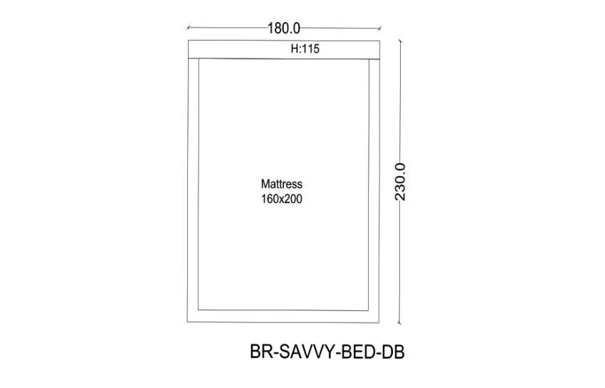 SAVVY-Black Upholstered Queen Size Bed