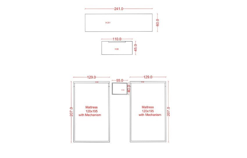 ATLANTA-Local Bedroom Set 120cm With Mechanism