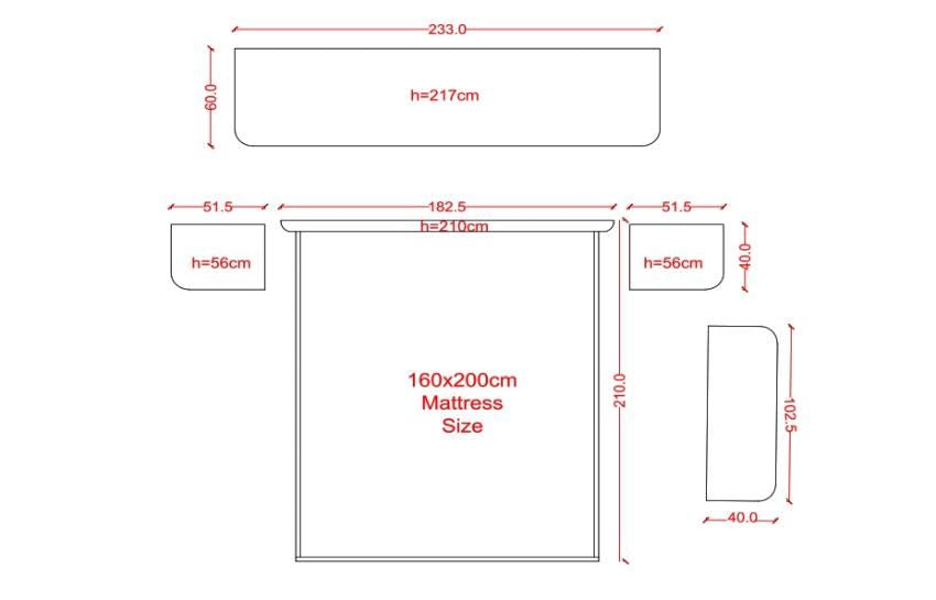 SINOP-Grey & Oak Wood Color Bedroom