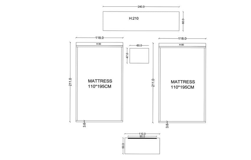 MANSION-Glossy White Single Beds Set