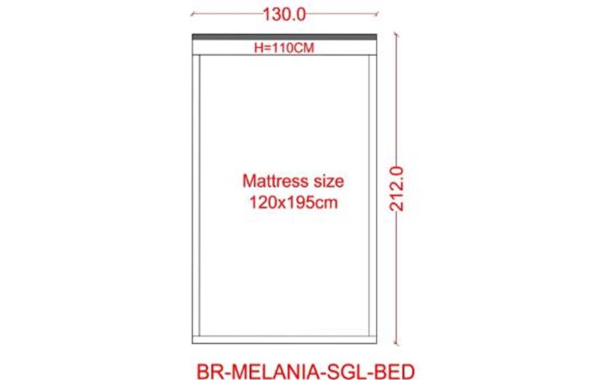 MELANIA-Upholstered Single Bed With Mechanism