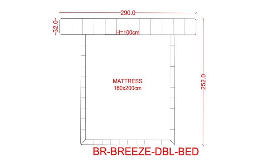 BREEZE-King Size Leather Bed