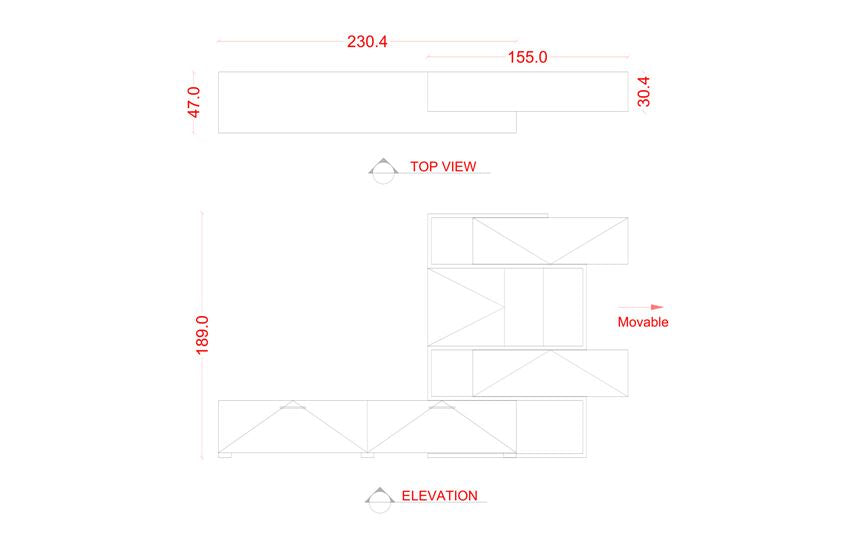 4K-8016 - Oak & White Tv Cabinet