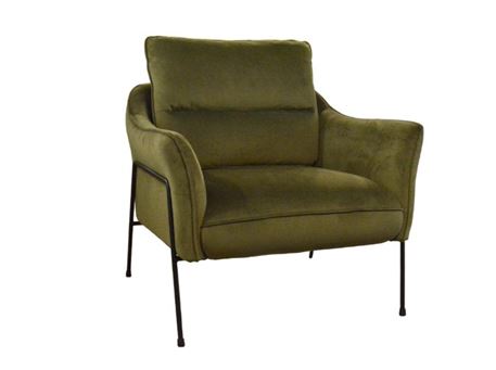 NASH - Green armchair with black metal base