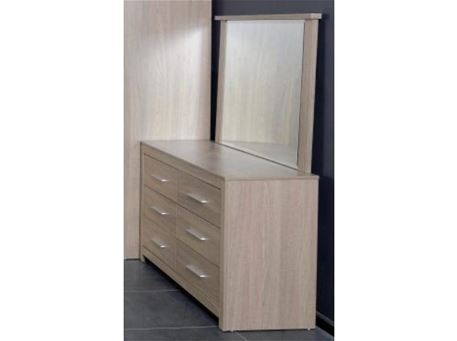 BELGRADE - Grey and oak dresser/ mirror.