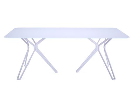 6105DT - White Metal Based Table With White Back-Painted Tempered Glass Top