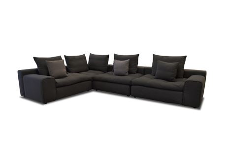 BRANDON - Modern Fabric Wide L-Shaped Sofa 