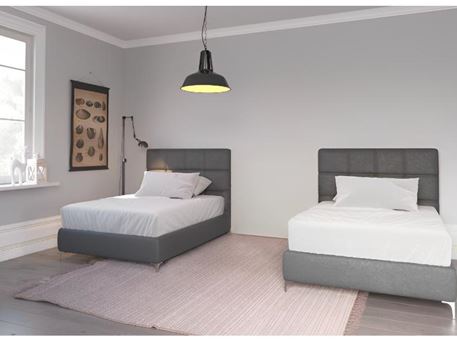 HANOI SINGLE - Single Size Modern Bed With Upholstered Headboard