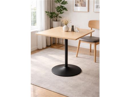 PADILLA - Square Dining Table With Black Center Base