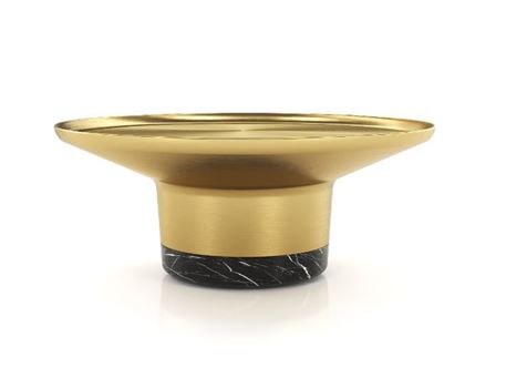 LC-045-1 - Gold And Real Marble Round Coffee Table