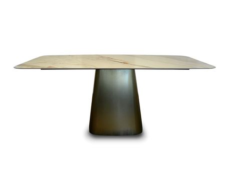 PMT-13 - Gold Modern Porcelain Marble-Like Dining Table