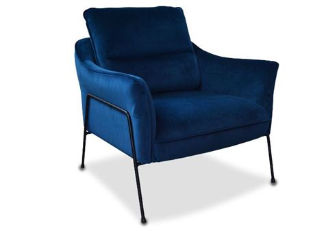 NASH - Modern Royal Blue Fabric Armchair