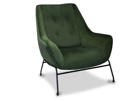 SPARK -  Green Fabric Armchair With Metal Base