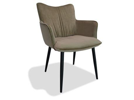 DX-2093 - Beige Fabric Dining Chair With Arms