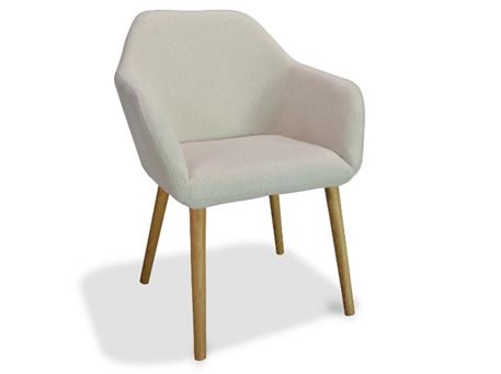 20162C -  Beige Fabric  Dining Chair With Arms 