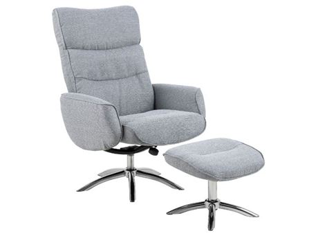 WESTFIELD - Light Grey Recliner With Footstool