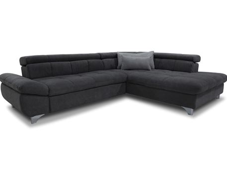 JOUMANA.RIGHT - Dark Grey Sectional Sofa With Bed