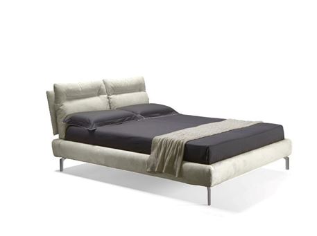 TECUM-SOFT - King Size Bed Available In Off-White Leather