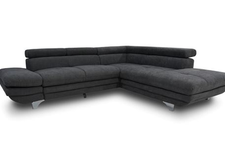 HAYFA- Modern Grey L-Shaped Sofa With Bed