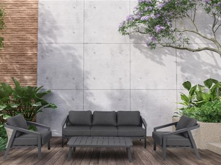 LYNE - Grey Outdoor Living Set 