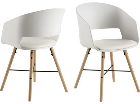 LUNA - Modern White Leather And Polyproylene dining Chair