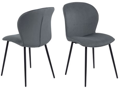 EVELYN -  Grey Fabric Dining Chair