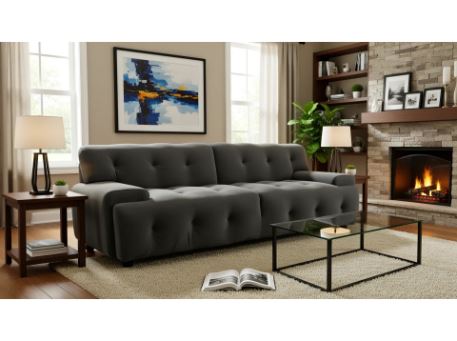 M-1021- Modern Grey 3 Seater Sofa 