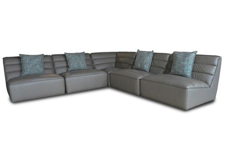 PRATO - Brown Leather Sectional Sofa 