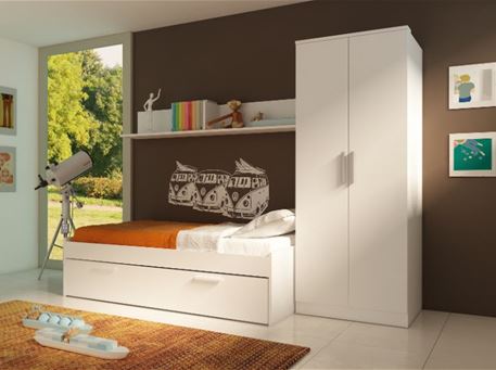BLANCO - White Single Bed With Storage