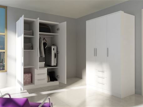 BLANCO - White 3 Door Closet