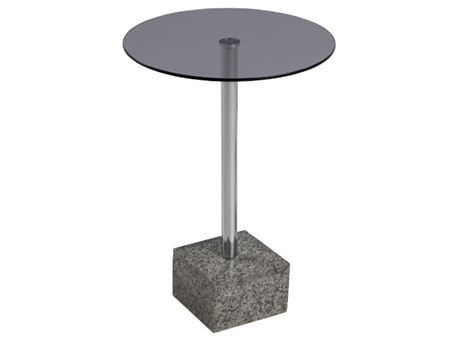 COBBLE - Smoked Glass  Round Side Table