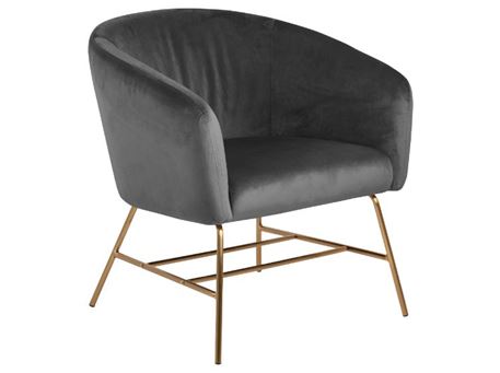 RAMSEY - Dark Grey Lounge chair With Arms 