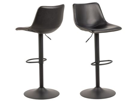 OREGON - Vintage Leather Look With Zigzag Sewings Bar Chair