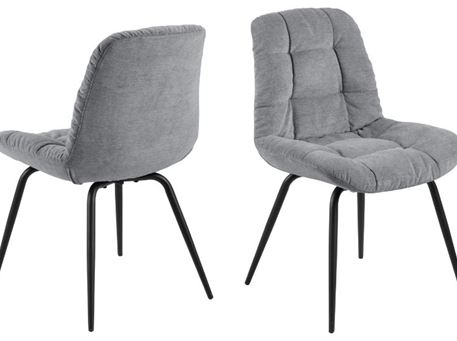 KATJA - Light Grey Dining Chair With Square Stitching