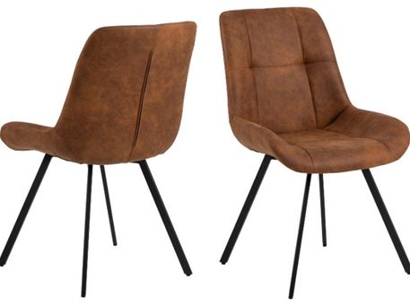 WAYLOR - Camel Dining Chair With Square Stitching