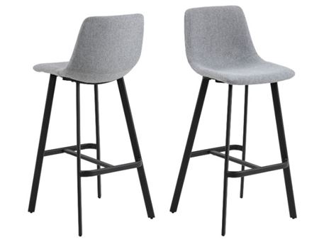 OREGON - Light Grey Fabric Bar Stool