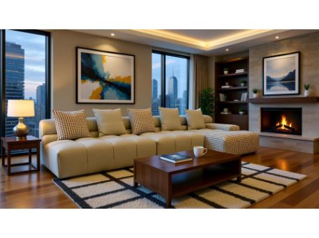 VITEL - Modern Beige Sectional Sofa