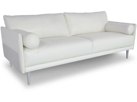 AMAZON - White Genuine Leather Classic Living Set 
