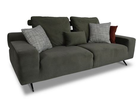 AROLA - Green Modern Large Sofa With Iron Legs
