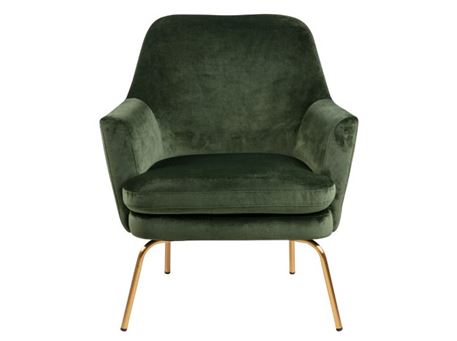 CHISA - Green Lounge Chair With Metal Base