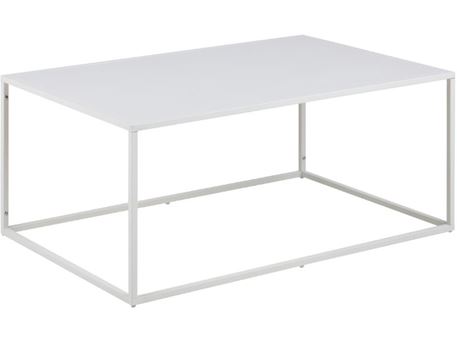 NEWTON - Rectangular White Metal Base Coffee Table