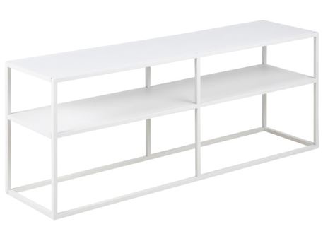 NEWTON - White Frame Low Tv Unit With 1 Shelf