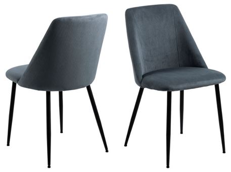 INES - Grey Fabric Dining Chair