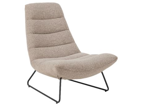 MILFORD - Beige Comfy Lounge Chair With Horizontal Stitchings