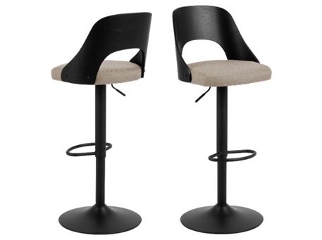 LUCY - Fabric Bar Stool With Metal Base