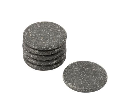 7124 - Set Of 6 Grey Marble Coasters