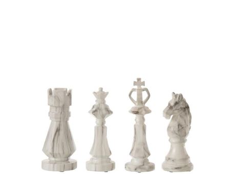 11427 - Set Of 4 Poly Marble Chess Pieces