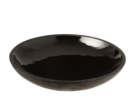 17838 - Large Size Low Black Mango Wood Bowl