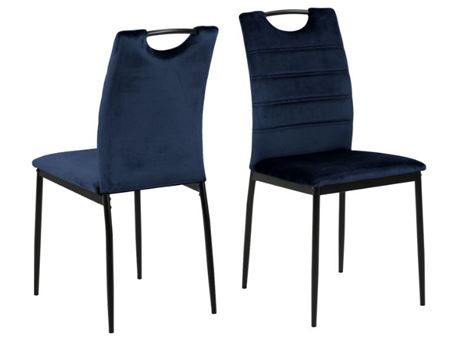 DIA - Dark Blue Dining Chair With Horizontal Stitchings