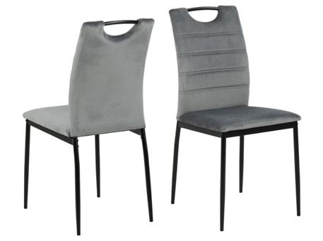 DIA - Grey Dining Chair With Horizontal Stitching